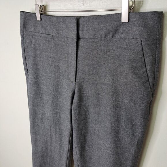 Ann Taylor Loft Marisa Pants Womens 12 Trouser Gray Flat Front Straight Leg - Picture 2 of 11